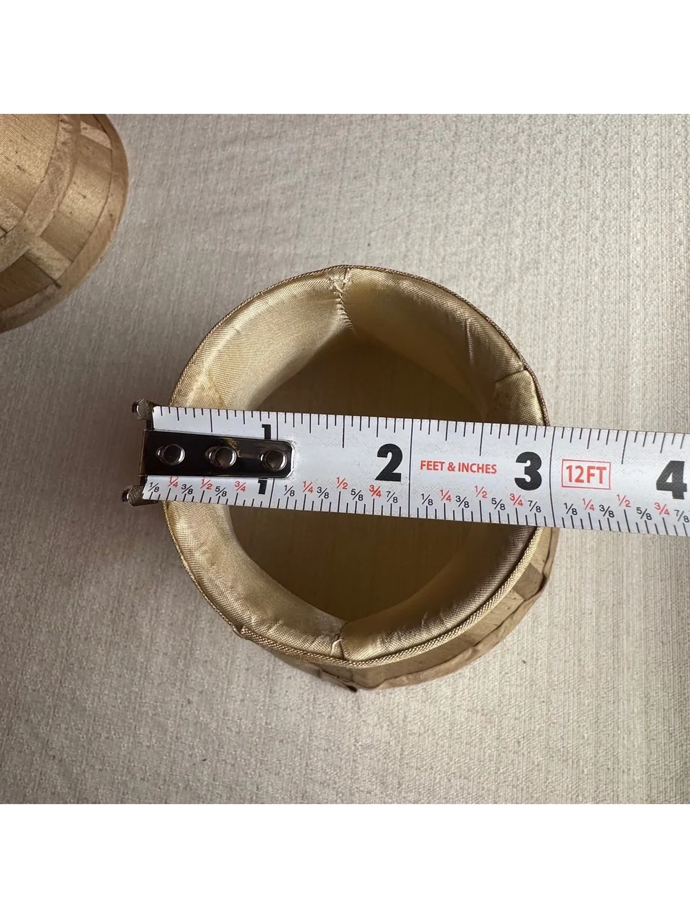 Vintage Set Of 2 Gold Beige Bell Lamp Shades 5” Tall Clip On
